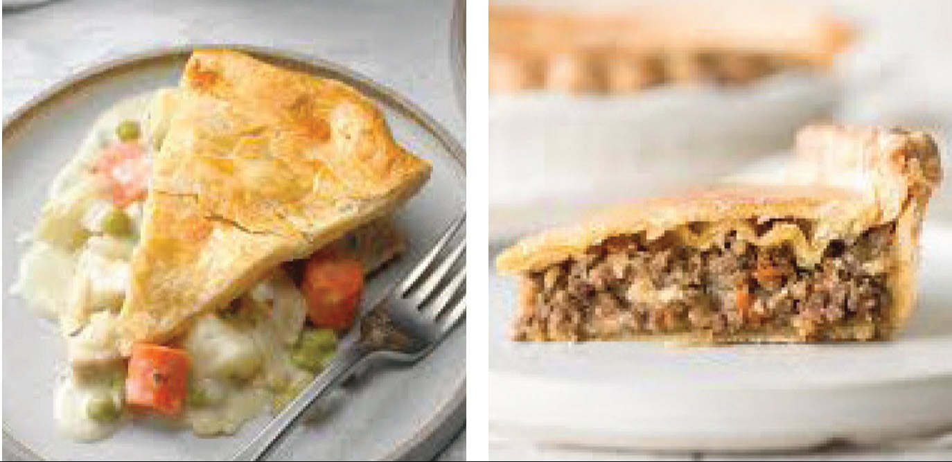 Meat pies - two flavours